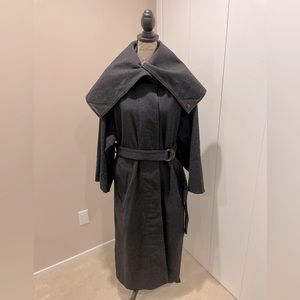 1980s Anne Marie Beretta charcoal grey wool coat